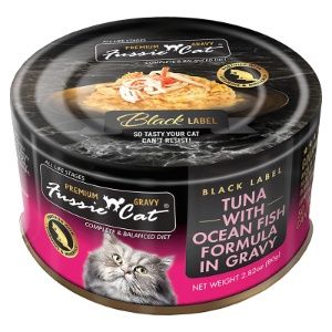 Fussie Cat Can Black Label Tuna Ocean Fish in Gravy, 2.82 oz