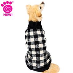 Buffalo Check Sweater, Black/White