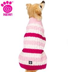 Striped Crewneck Sweater, Pink