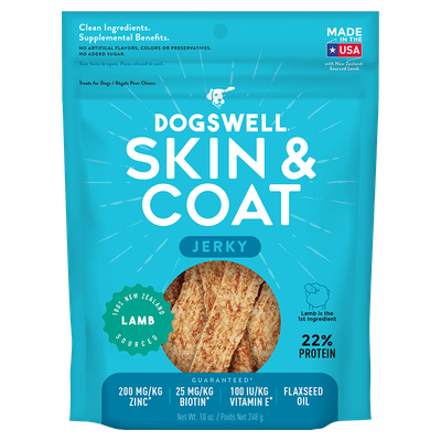 Dogswell Skin &amp; Coat Lamb Jerky, 10oz