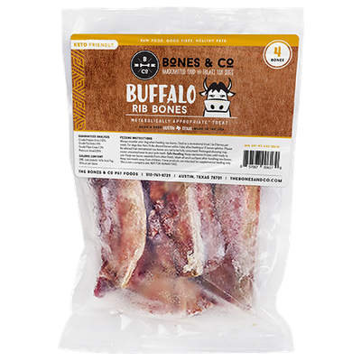 Bones &amp; Co Raw Bones - Buffalo Rib, 5"/4pk