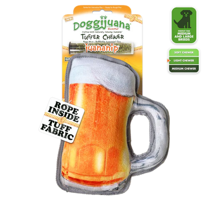 Doggijuana Tuffer Chewer Beer Mug Refillable Dog Toy