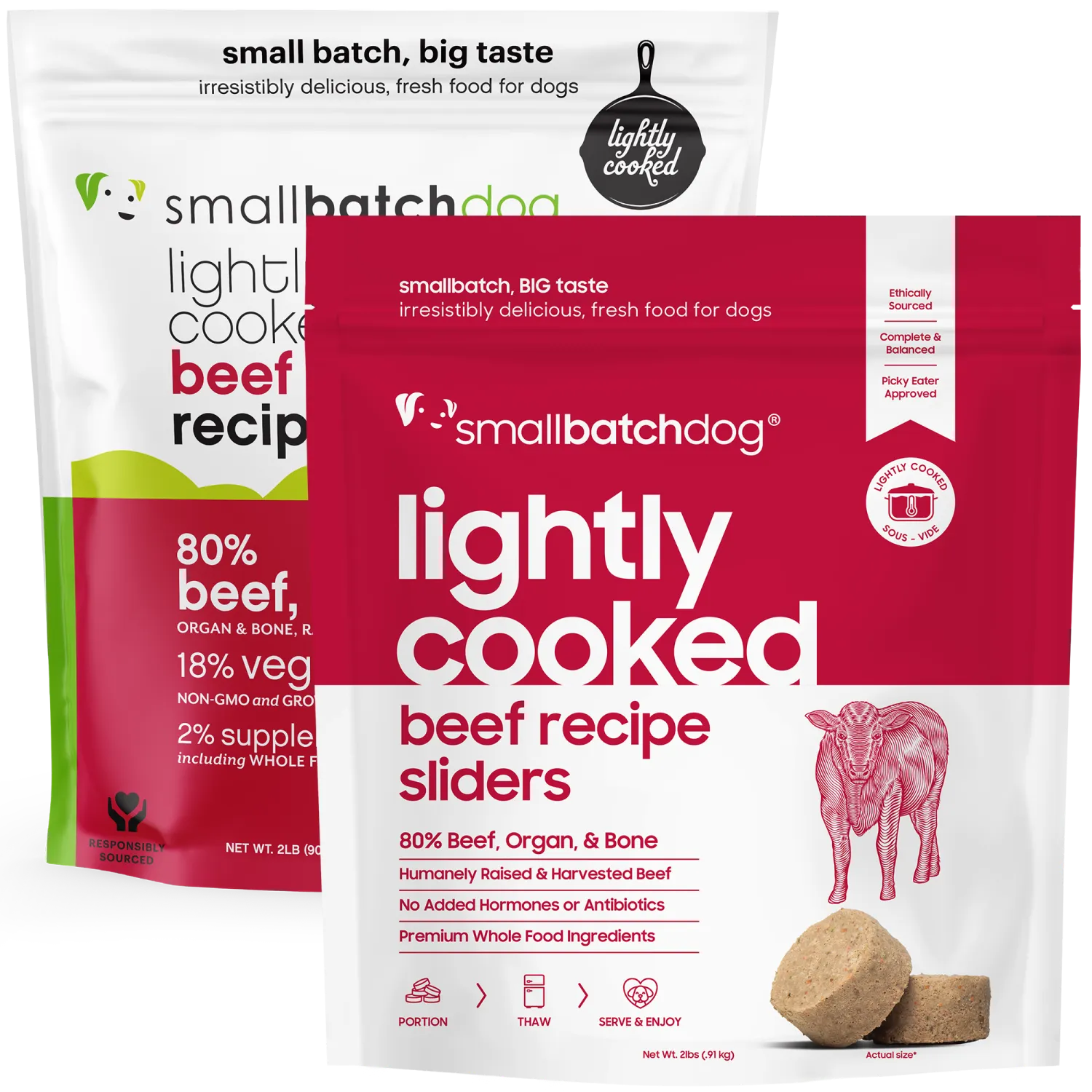 Smallbatch Frozen Lightly Cooked, Recipe: Beef, Size: 2lb