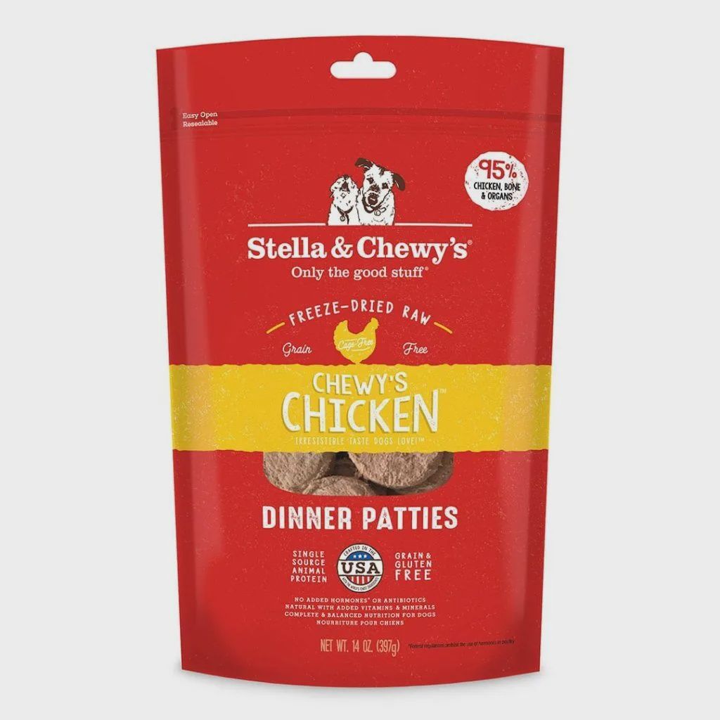 Stella &amp; Chewy's Freeze-Dried Patties, Recipe: Chewy's Chicken, Size: 14oz