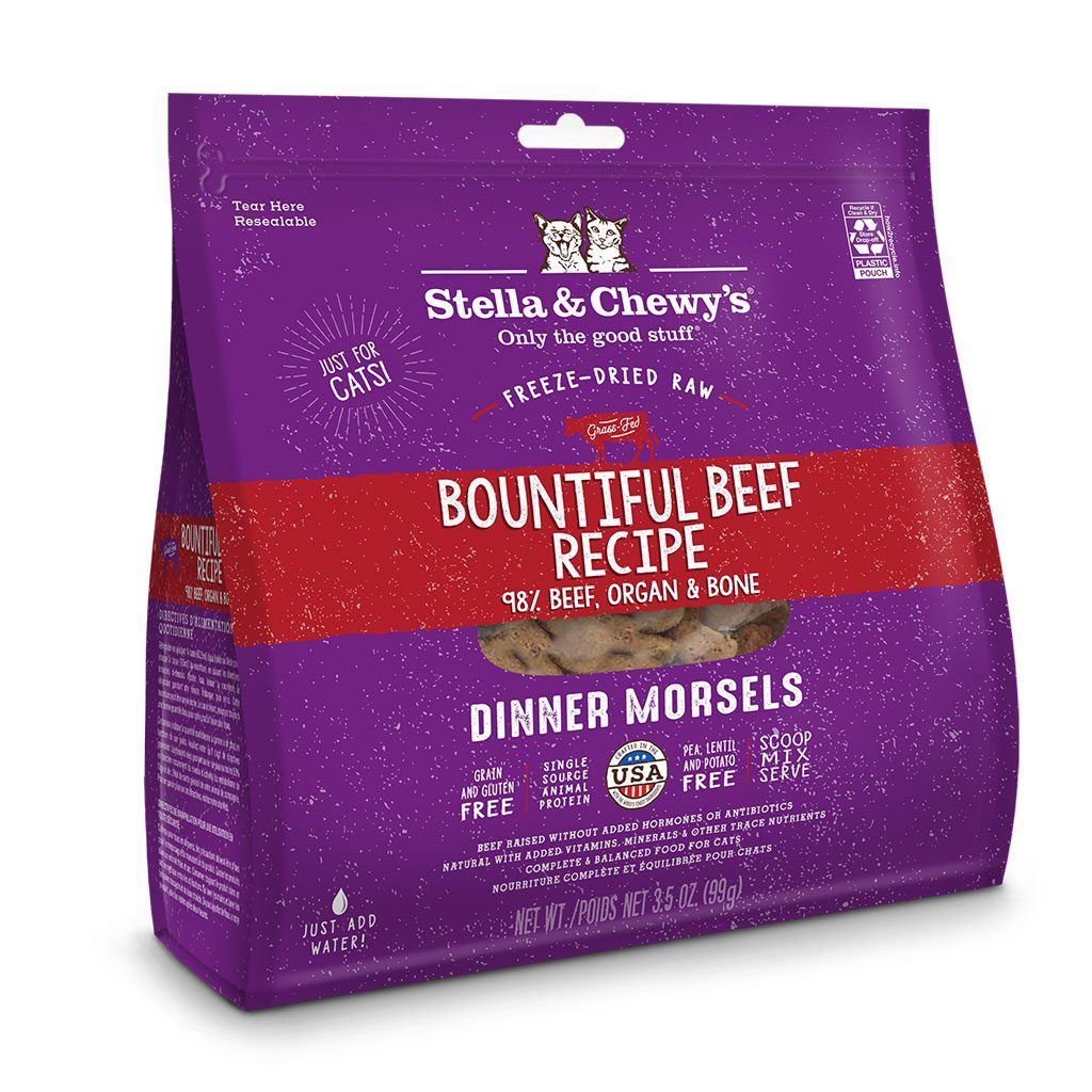 Stella &amp; Chewy's Cat Freeze-Dried Dinner Morsels, Recipe: Bountiful Beef, Size: 3.5oz