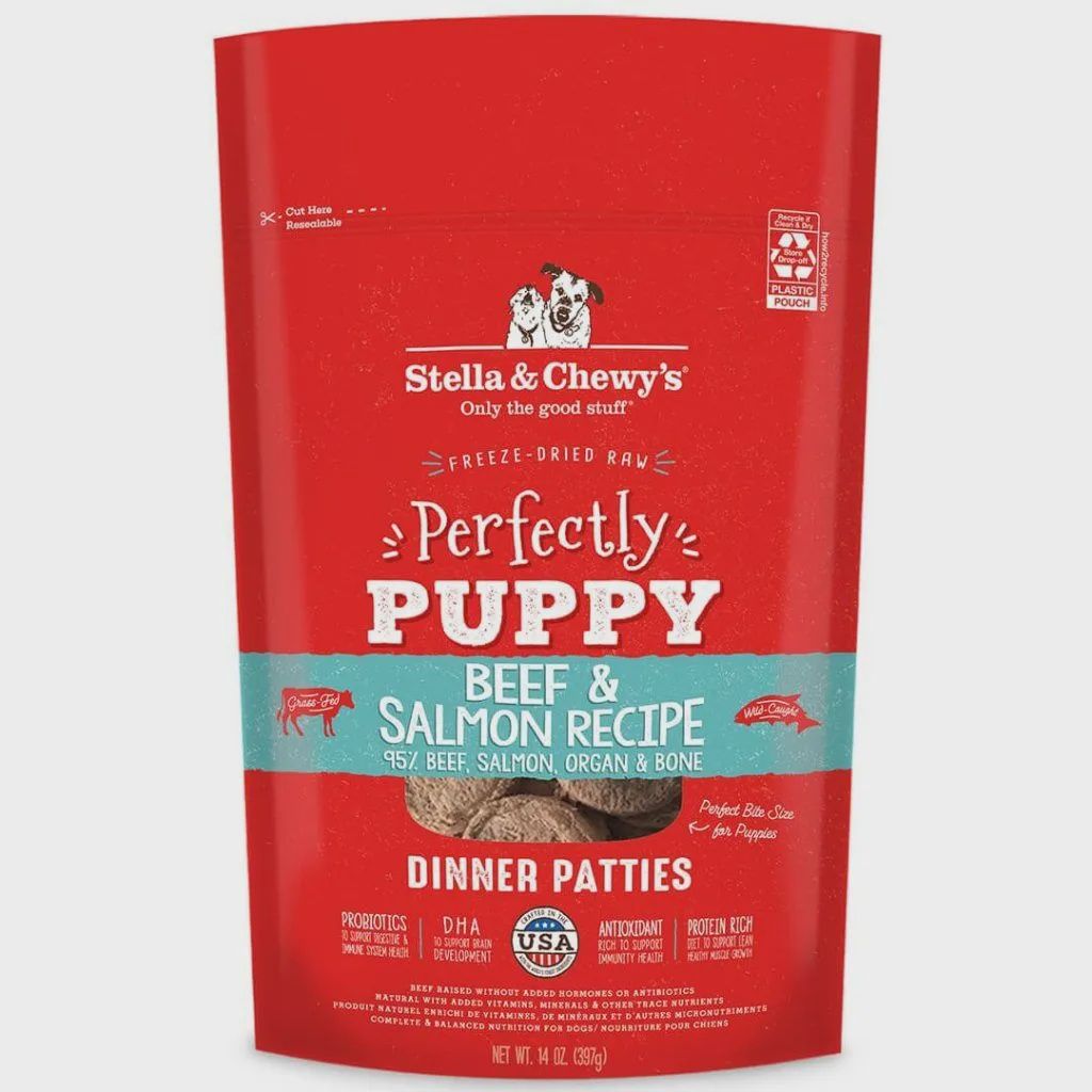 Stella &amp; Chewy's Freeze-Dried Patties - Perfectly Puppy, Recipe: Beef &amp; Salmon, Size: 14oz