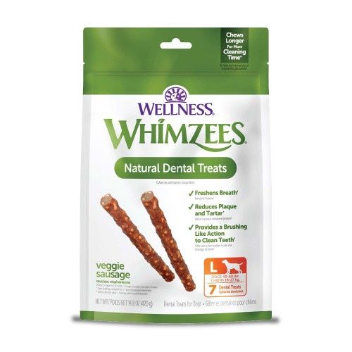 Whimzees Value Bag - Dental Treats, Veggie Sausage, Size: Large, 7pk
