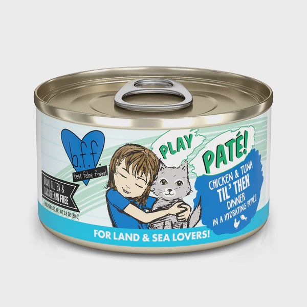Weruva BFF PLAY Pate Can - Land &amp; Sea Lovers, Recipe: Chicken &amp; Tuna Til' Then, Size: 2.8oz