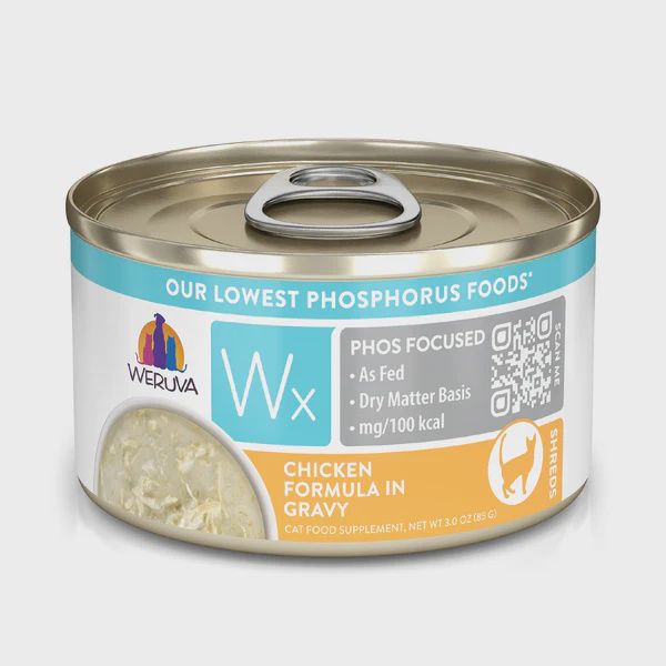 Weruva Wx Phos Focused Can, 3oz, Recipe: Chicken in Gravy