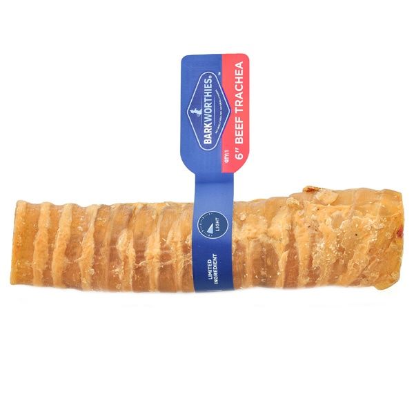 Barkworthies Beef Trachea, Size: 6"