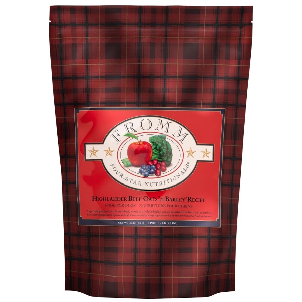 Fromm Four-Star Dog Food - Highlander Beef, Oats, 'n Barley, Size: 4lb