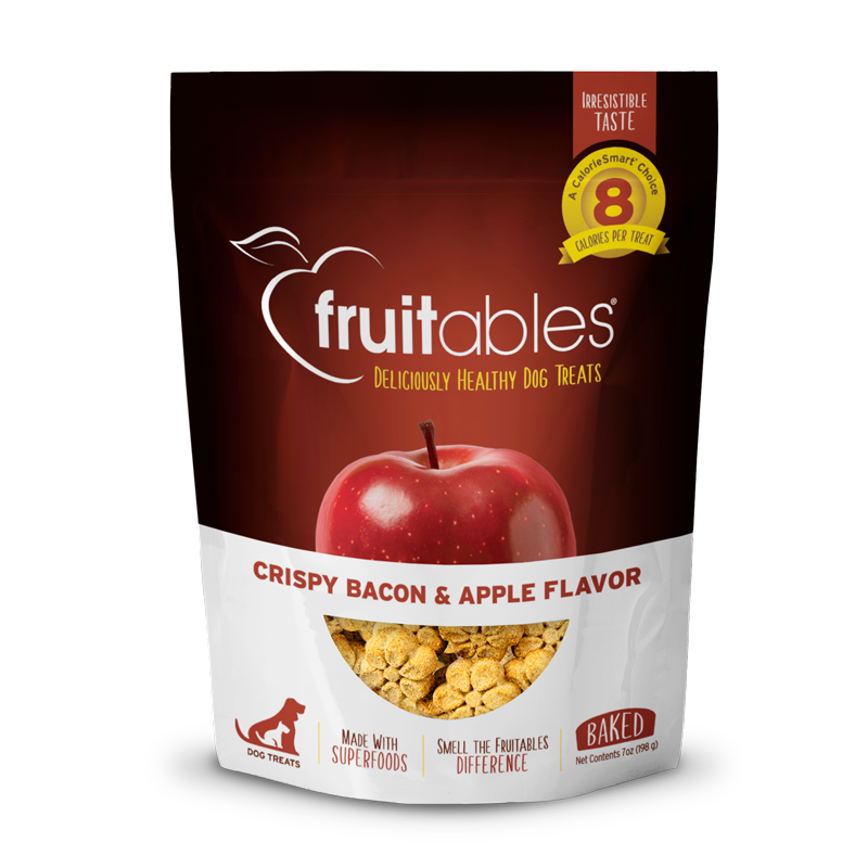 Fruitables Baked Dog Treats, 7oz, Flavor: Crispy Bacon &amp; Apple