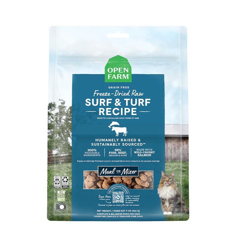 Open Farm Cat Freeze-Dried Raw Morsels, Surf &amp; Turf, Size: 3.5oz