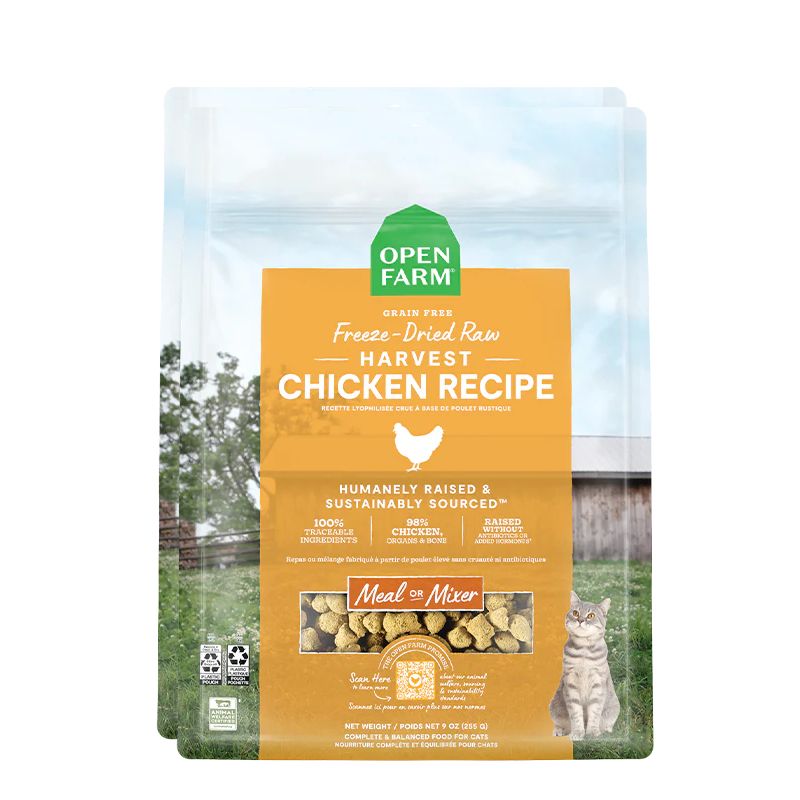Open Farm Cat Freeze-Dried Raw Morsels, Harvest Chicken, Size: 3.5oz