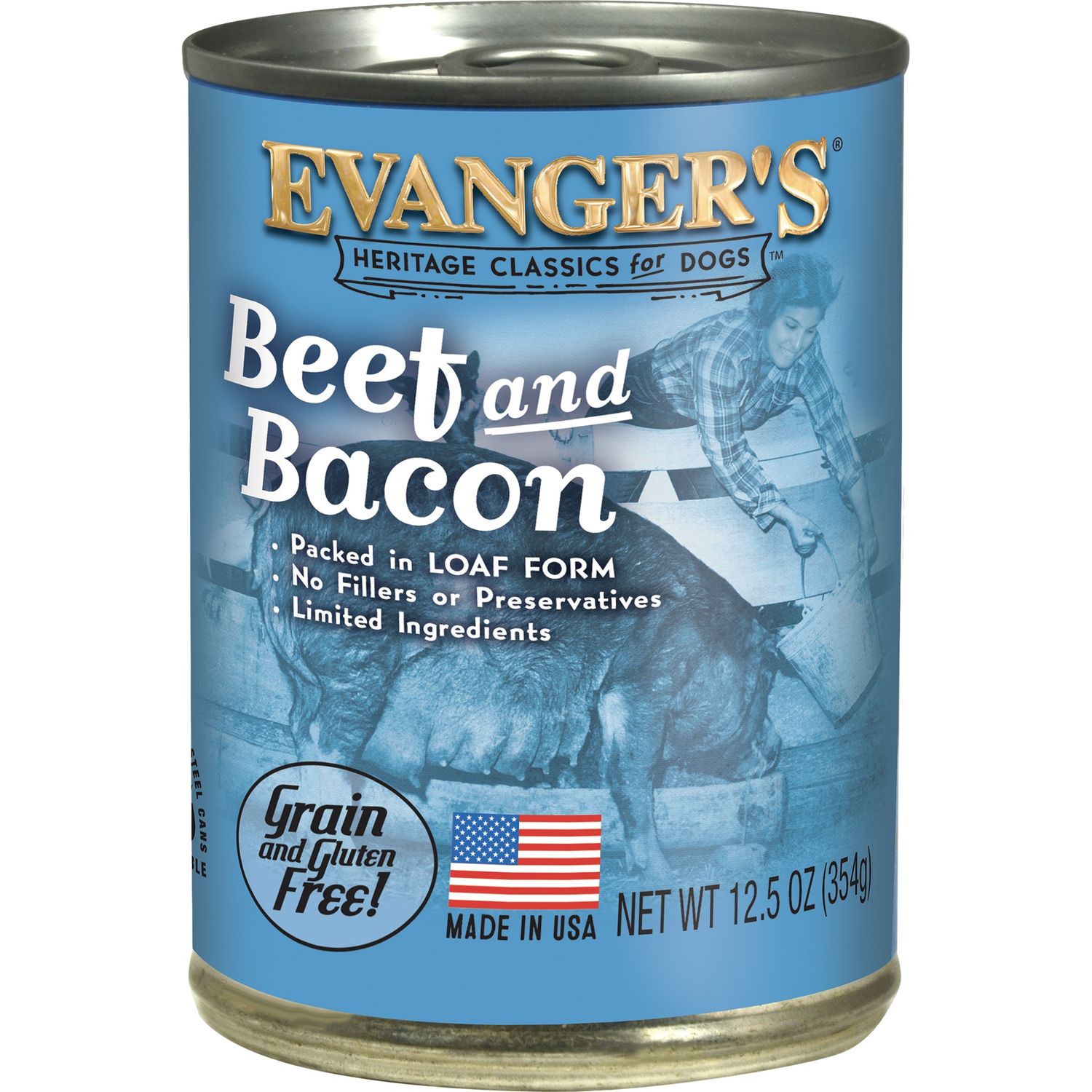 Evangers Classic Can, 12.8oz, Recipe: Beef &amp; Bacon