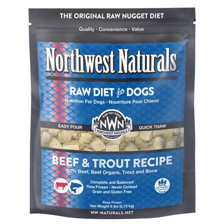 NWN Raw Frozen Nuggets - Beef &amp; Trout, Size: 6lb