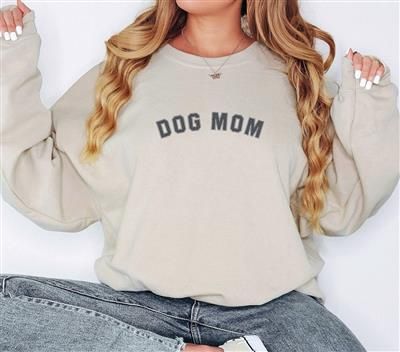 HK9 Sweatshirt, Dog Mom, Color: Sand, Size: X-Large