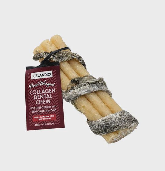 Icelandic+ Collagen Dental Chew Wrapped with Cod Skin, Size: 4"