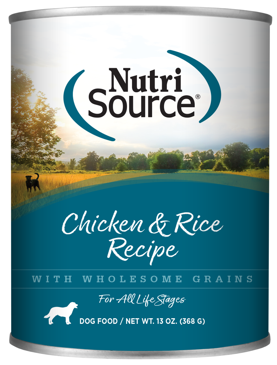 Nutrisource Cans - Wholesome Grains, Recipe: Chicken &amp; Rice, Size: 12.3oz