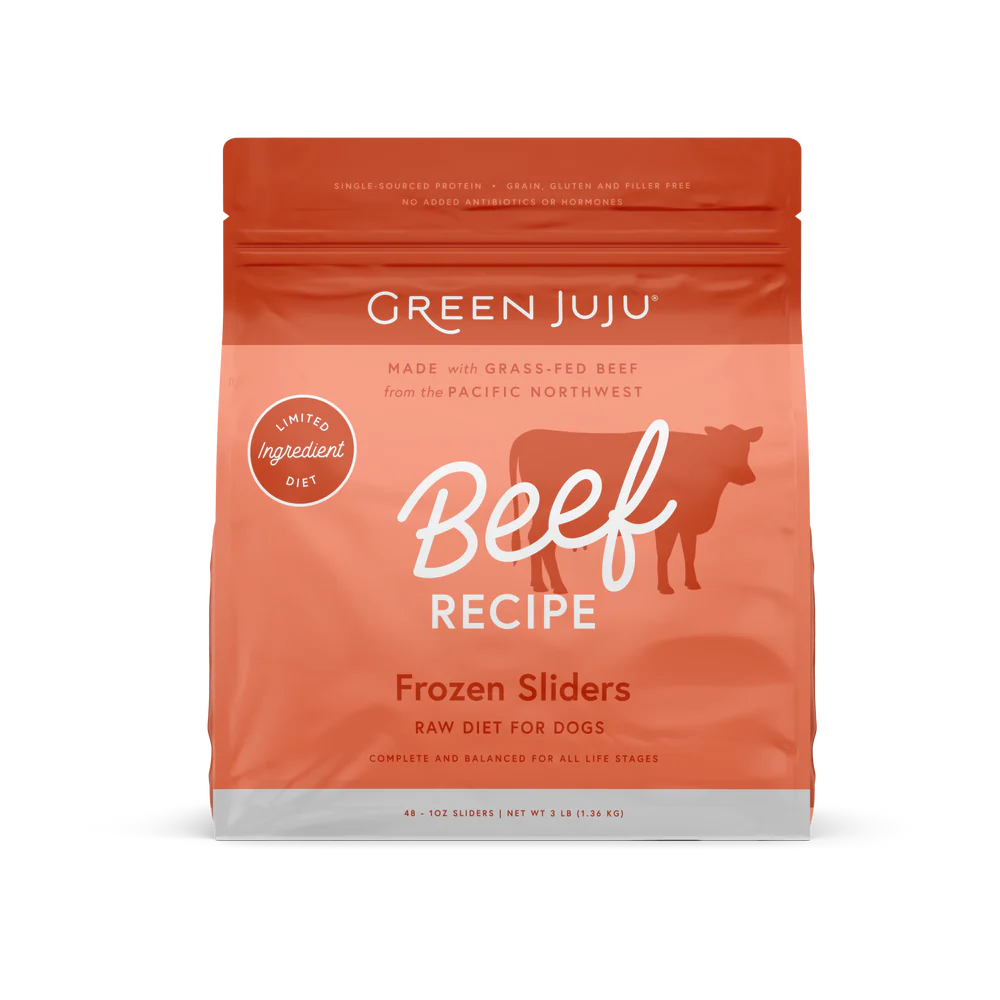 Green Juju Frozen Raw Sliders, 3lb, Recipe: Beef