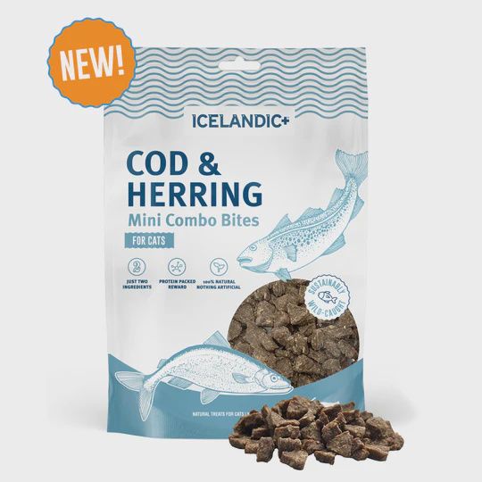 Icelandic+ Cat Mini Combo Bites, 1.7oz, Recipe: Cod &amp; Herring