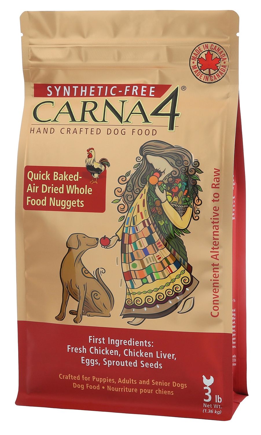Carna4 Air Dried Dog Food, Recipe: Chicken, 3lb