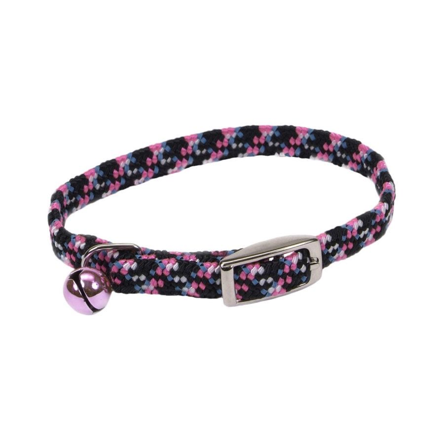 Lil Pals Elasticized Safety Kitten Collar with Reflective Threads &amp; Bell, Color: Neon Pink