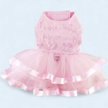 DD Pink Lace &amp; Ruffles Dog Dress