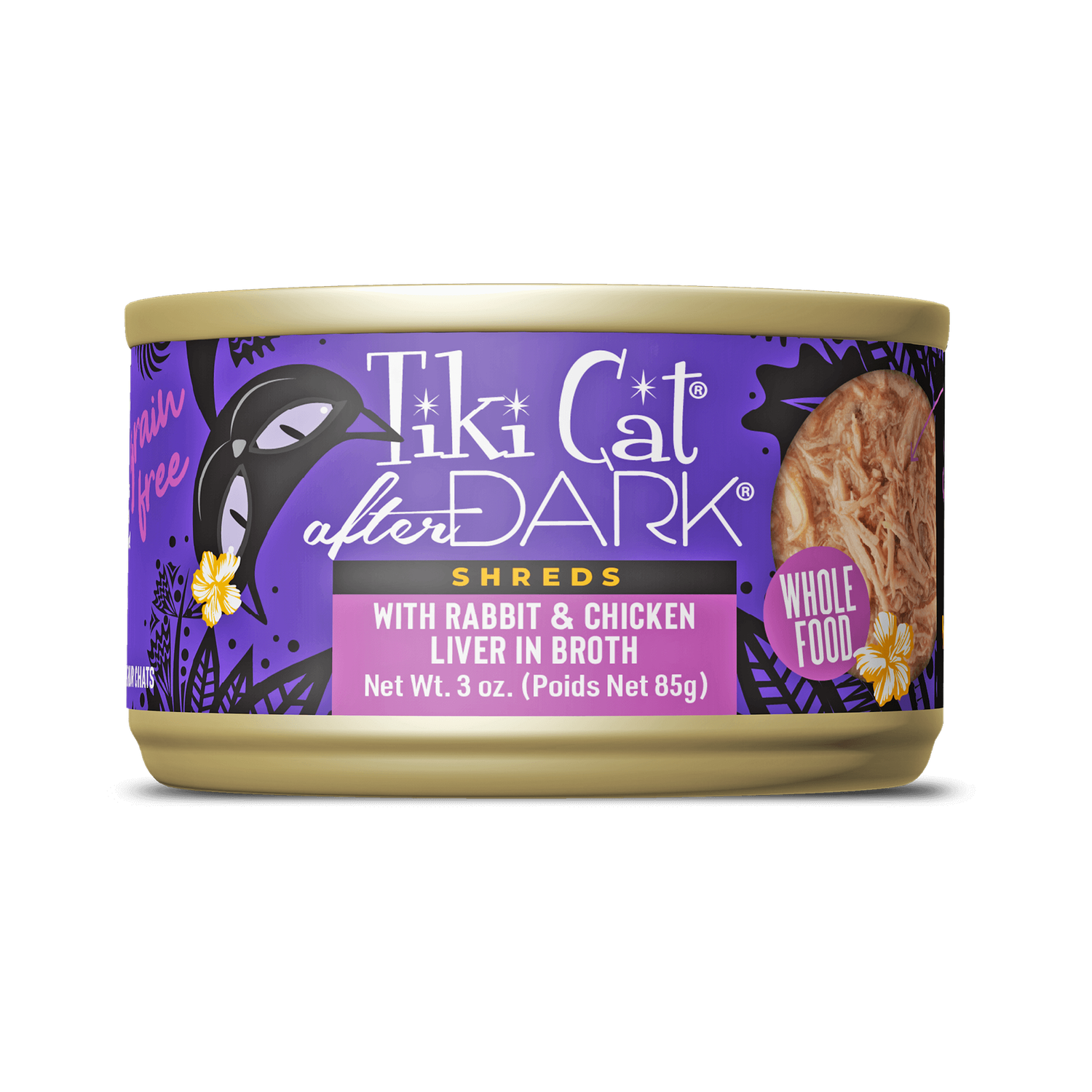 Tiki Cat After Dark Shreds, 3oz, Recipe: Rabbit &amp; Chicken Liver