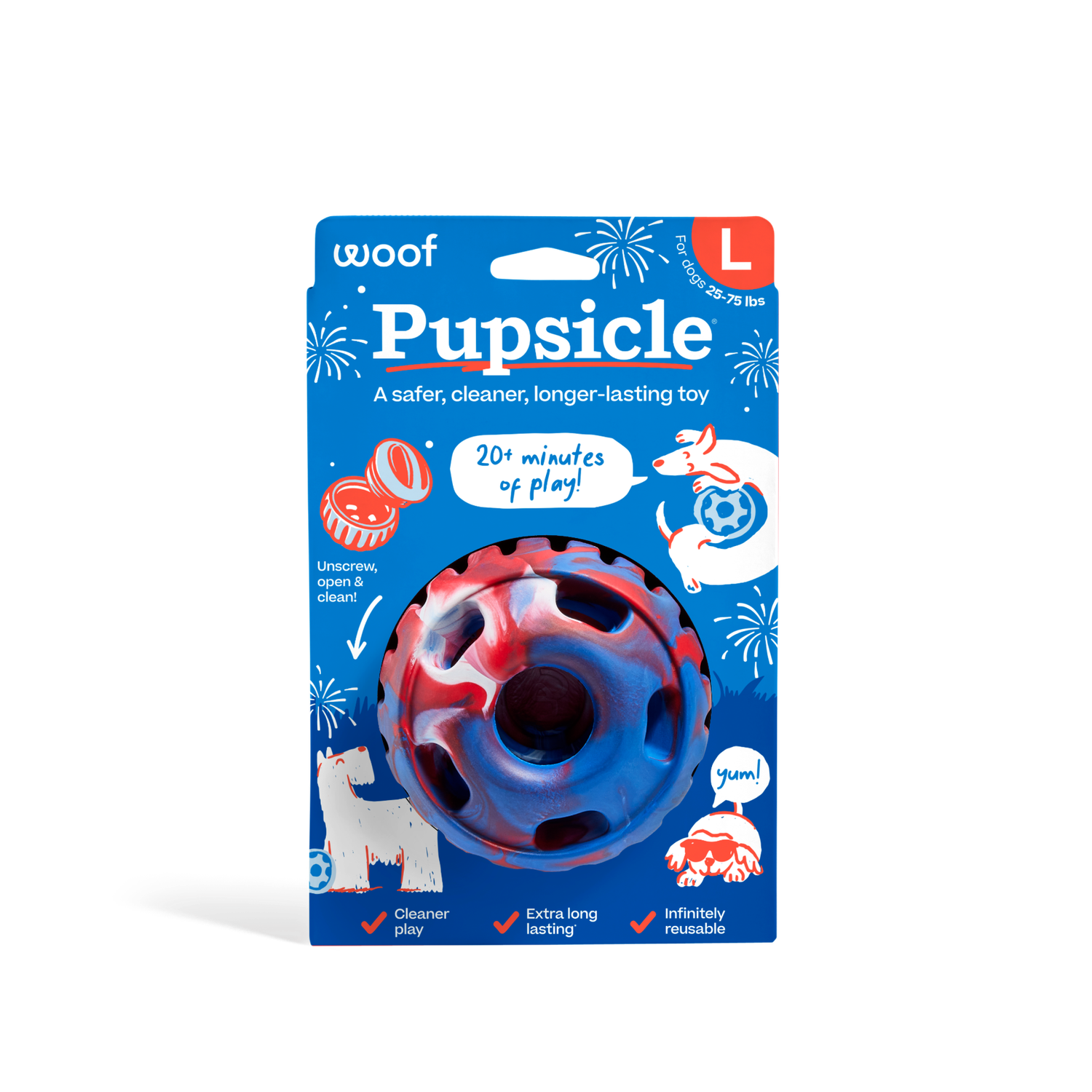 Woof Red, White, &amp; Blue Tie Dye Pupsicle
