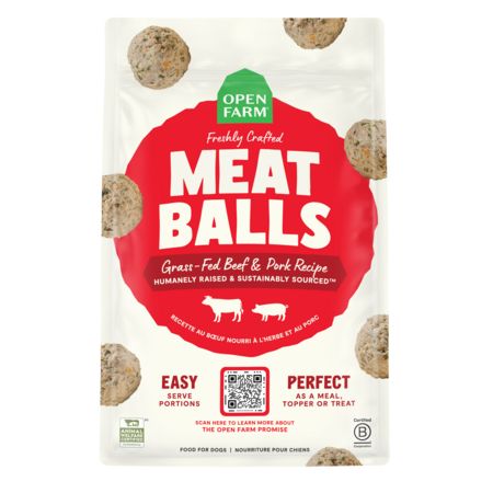 Open Farm Frozen Meatballs, Recipe: Beef &amp; Pork, Size: 14oz