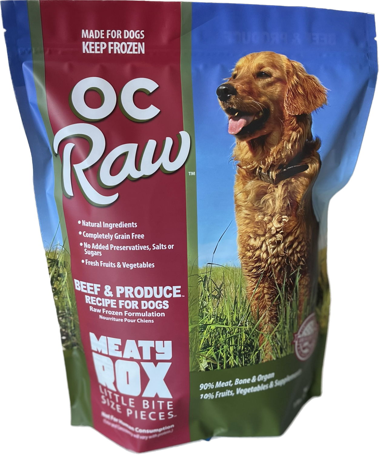 OC Raw Frozen, Beef &amp; Produce, Variety / Size: Meaty Rox, 3lb