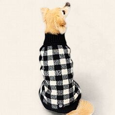 Buffalo Check Sweater, Black/White
