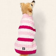 Striped Crewneck Sweater, Pink