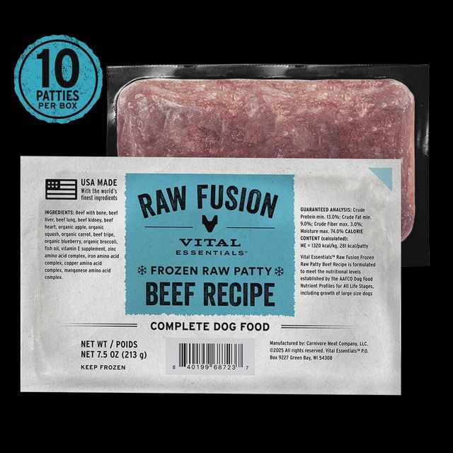 Vital Essentials Dog Raw Fusion, 4.7lb, Protein: Beef