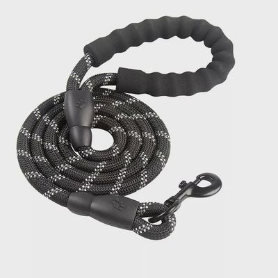 Training Leash - 15 ft braided Rope Leash - Black