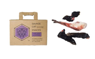 Savage Cat Frozen Hare Head &amp; Hoppers, 9oz