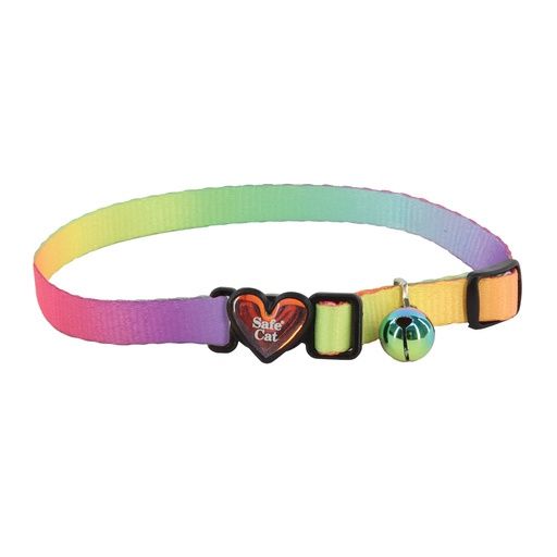 Coastal Adjustable Heartbreaker Cat Collar, 8"-12", Color: Prism