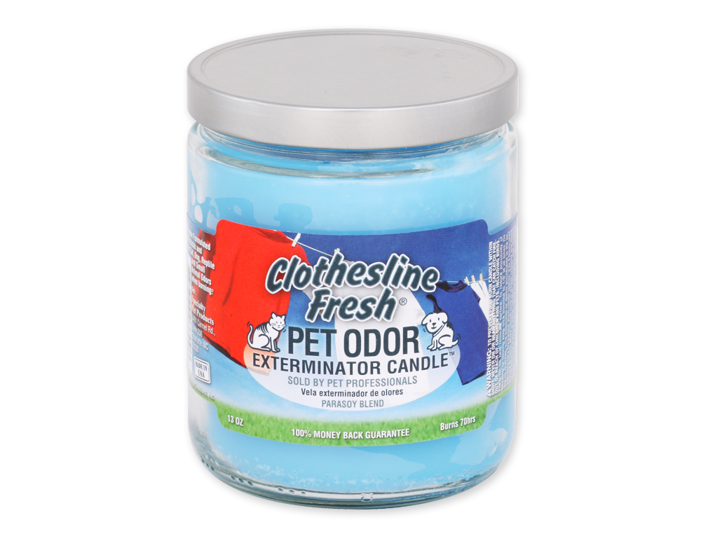 Pet Odor Exterminator Candle, Fragrance: Clothesline Fresh