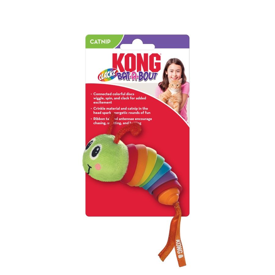 KONG Cat Bat-A-Bout Clackz Caterpillar