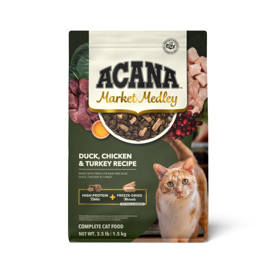 Acana Market Medley Cat Food - Duck, Chicken &amp; Turkey Recipe, Size: 3.5lb