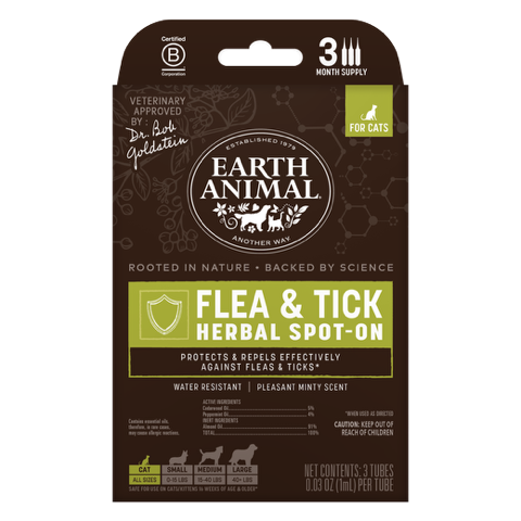 Earth Animal Nature's Protection - Flea &amp; Tick Herbal Spot-On for Cats
