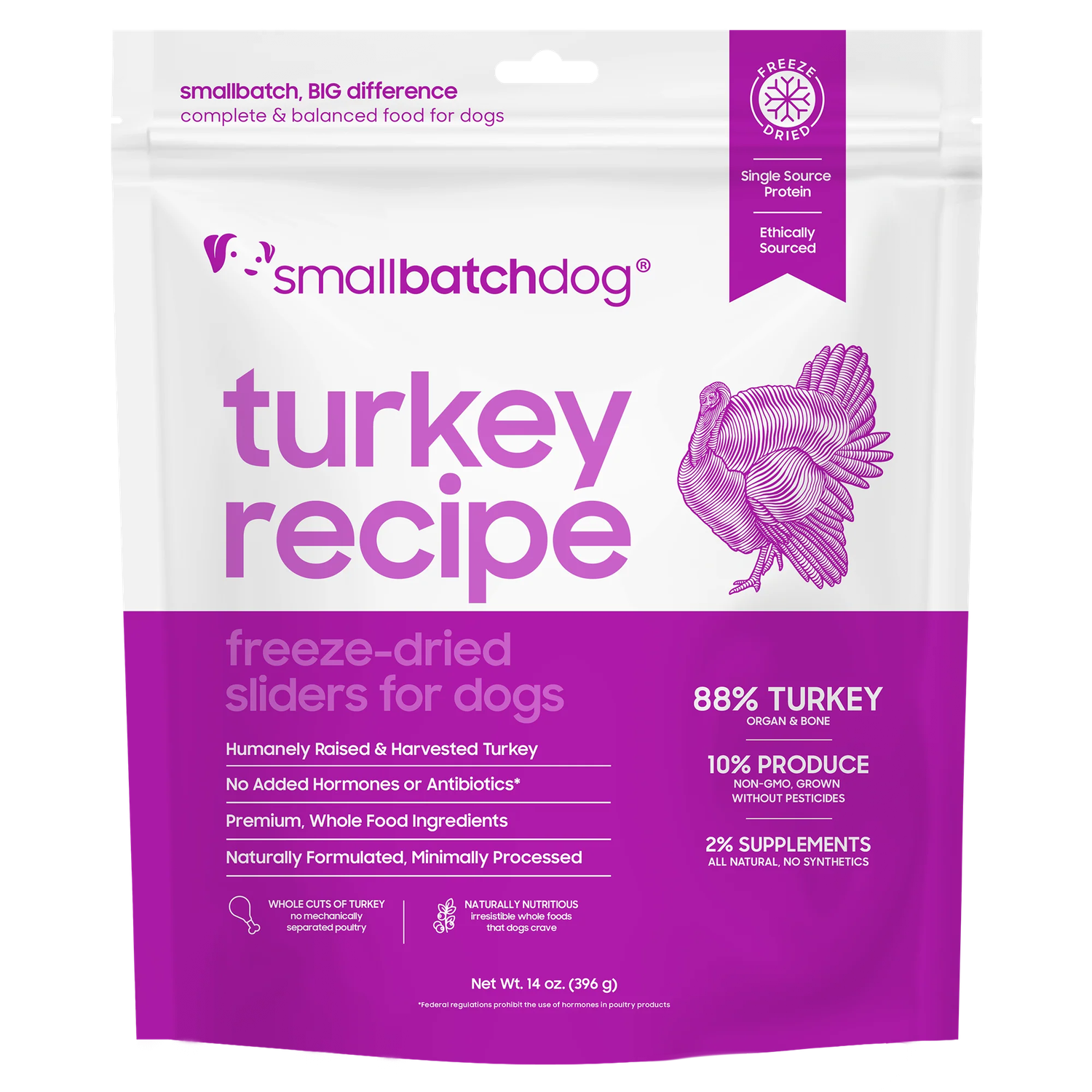 Smallbatch Turkey Freeze-Dried Raw Sliders, Size: 25oz