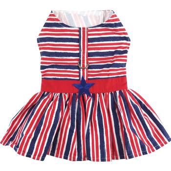 Patriotic Dog Dress with Matching Leash, Size: XS
