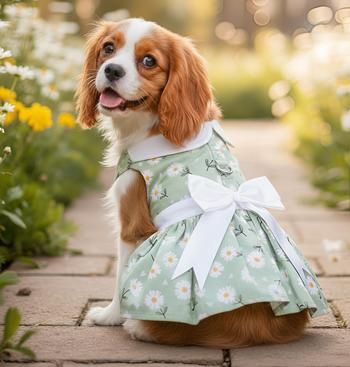 Mint Green Daisy Dog Dress