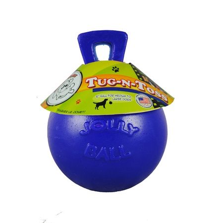 Jolly Pets Dog Toy Tug-N-Toss Blue 8"