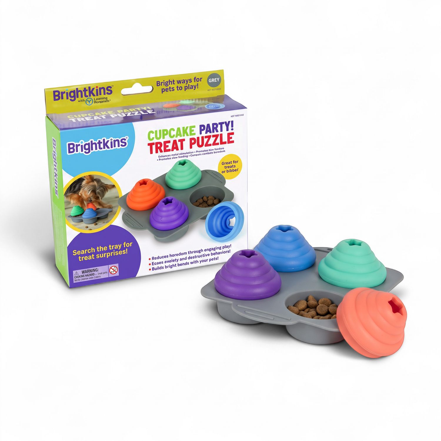 Brightkins Cupcake Party! Treat Puzzle, Tray Color: Gray
