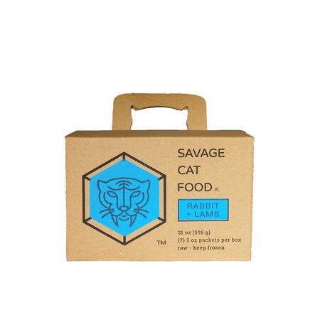 Savage Cat Frozen Rabbit Lamb Small Box 21oz
