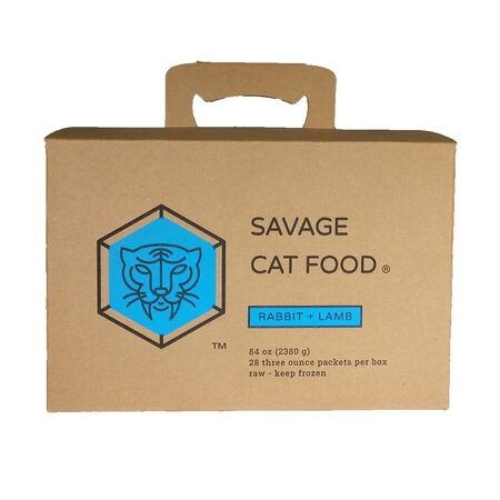 Savage Cat Frozen Rabbit Lamb Large Box Bulk 84 oz