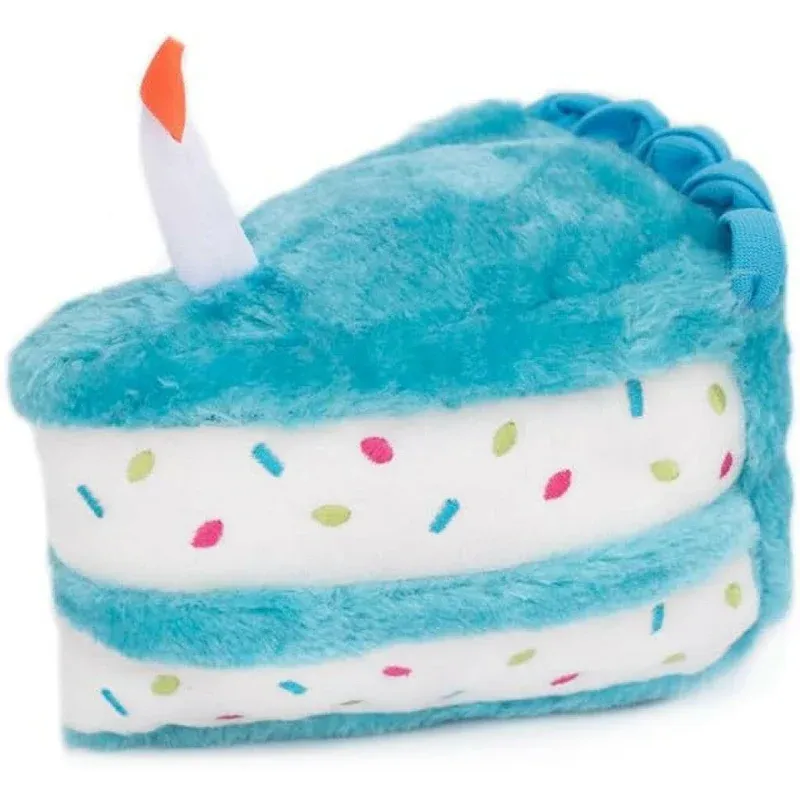 Zippy Paws Birthday Cake Toy, Color: Blue